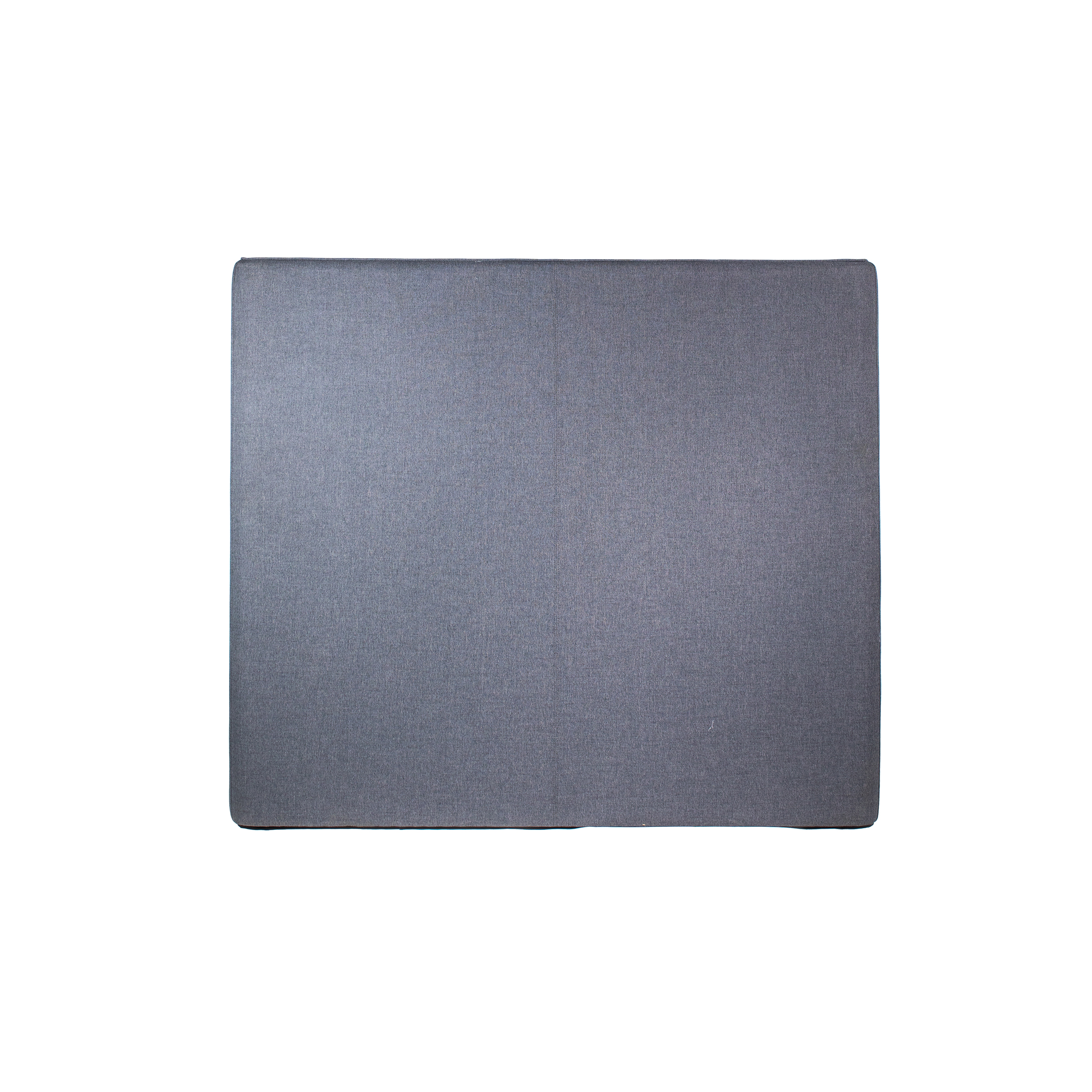 A modern, minimalist sofa with a high, dark gray backrest and light gray cushioned seat. Creates a cozy, stylish, and private seating area.