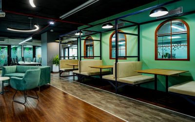 How does a startup benefit from operating in a coworking space?
