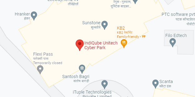 IndiQube Unitech Cyber Park Map